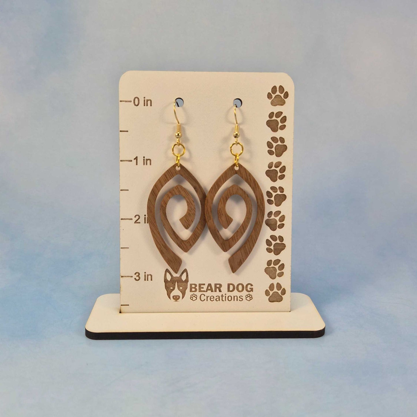 Geometric Design Lightweight Wood Earring