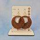Large Round Wood Sunflower Circle Cutout Earrings
