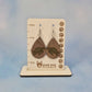 Turtle Side View Walnut Wood Veneer & Olive Green Leatherette Earrings