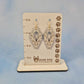 White and Gold Leatherette Dangle Earrings