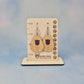 Tulip Flower Maple Wood Veneer & Purple Leatherette Earrings