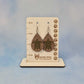 Sea Turtle Top View Walnut Wood Veneer & Olive Green Leatherette Earrings