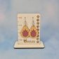Lotus Flower Maple Wood Veneer & Pink Leatherette Earrings
