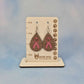 Breast Cancer Survivor Walnut Wood Veneer & Pink Leatherette Earrings