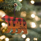 Bear Ornament - Black / Red Buffalo Plaid Layered Wood