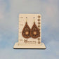 Mandala Dark Brown Leatherette Cherry Wood Veneer Teardrop Earrings