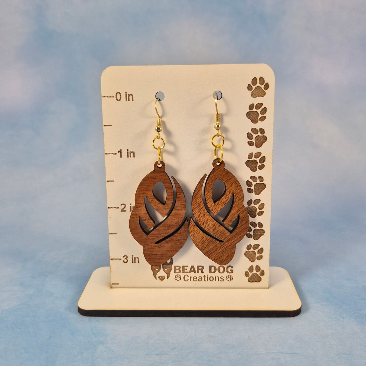 Geometric Wood Dangle Earrings