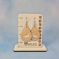 Duck Maple Wood Veneer & White Leatherette Earrings