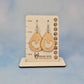 Chicken Maple Wood Veneer & White Leatherette Earrings