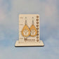 Lotus Flower Maple Wood Veneer & White Leatherette Earrings