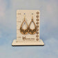 Mandala Cutout Light Wood Veneer & Olive Green Leatherette Earrings