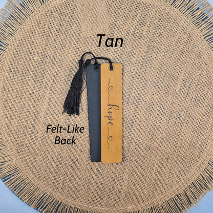 Inspirational "Hope" Leatherette Bookmark With Tassel
