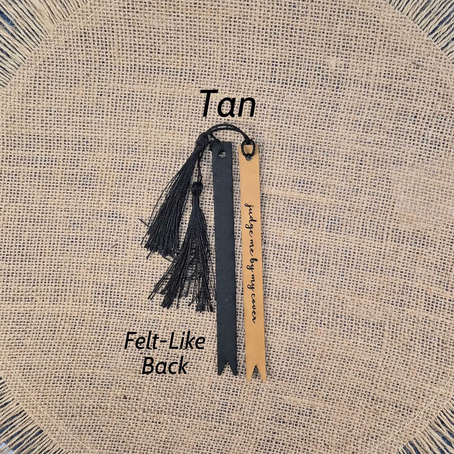 Judge me by my Cover Funny Leatherette Skinny Bookmark with Tassel