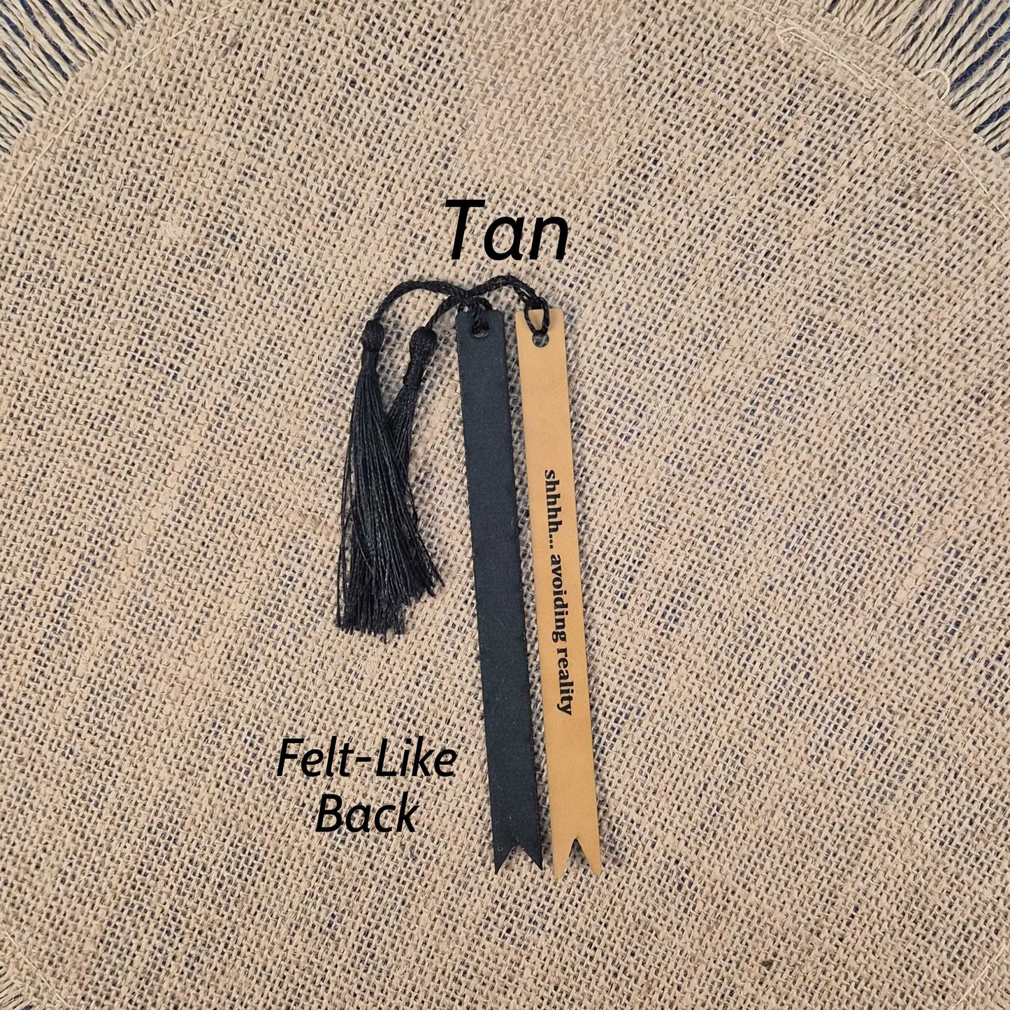 Shhh... Avoiding Reality Funny Leatherette Skinny Bookmark with Tassel