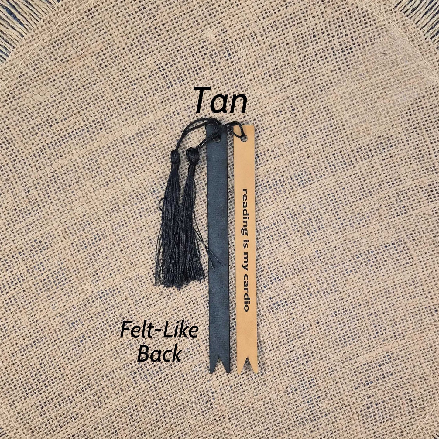 Reading is my Cardio Funny Leatherette Skinny Bookmark with Tassel