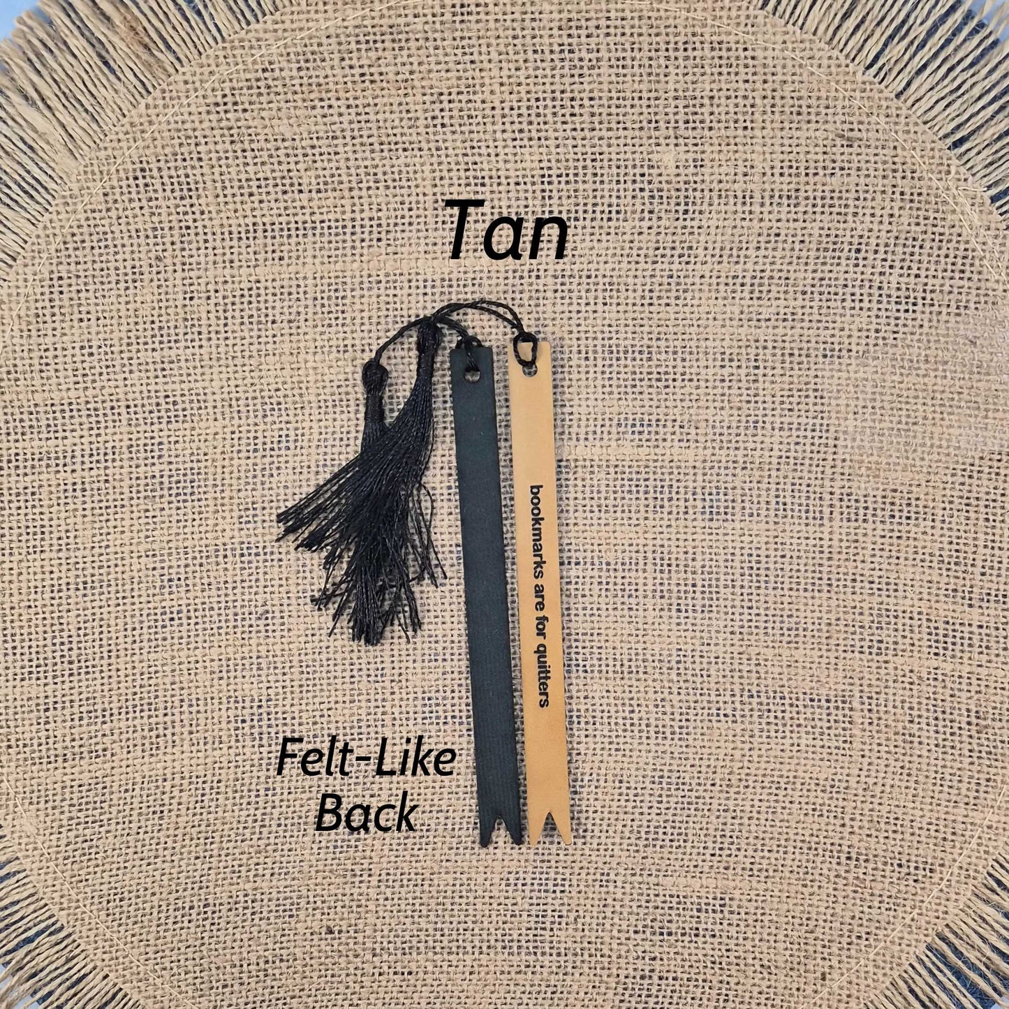 Bookmarks are for Quitters Funny Leatherette Skinny Bookmark with Tassel