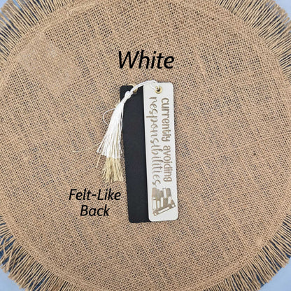 Currently Avoiding Responsibilities Funny Leatherette Bookmark with Tassel