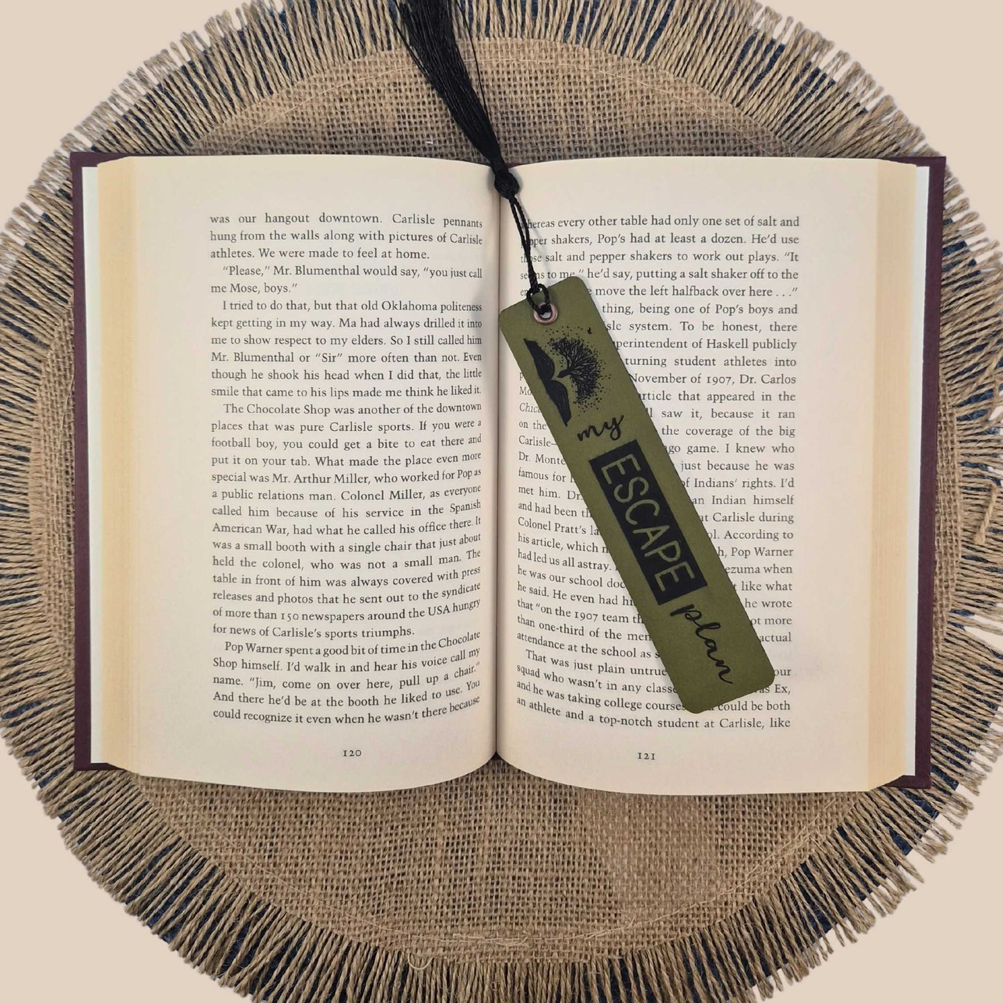 My Escape Plan Funny Leatherette Bookmark with Tassel