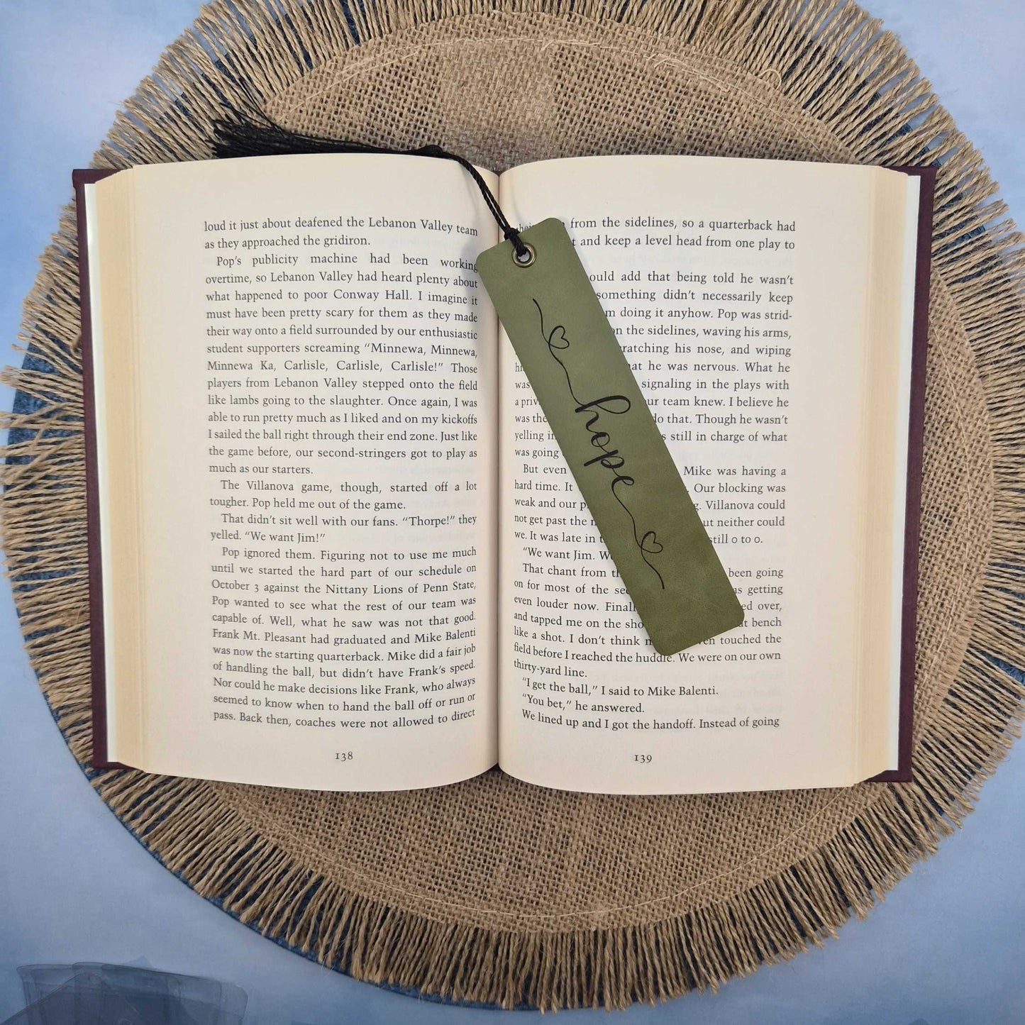 Inspirational "Hope" Leatherette Bookmark With Tassel