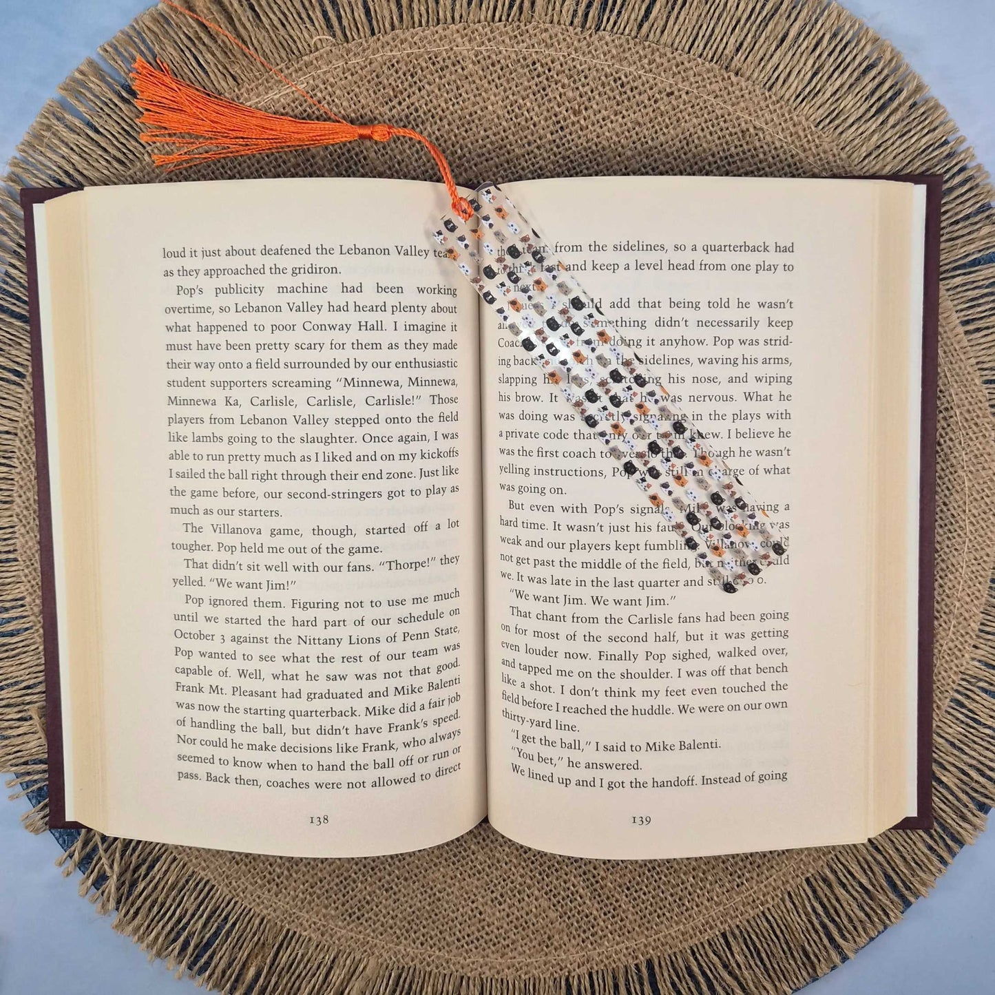 Cat Head Clear Flex Bookmark - Multicolored Scattered Design