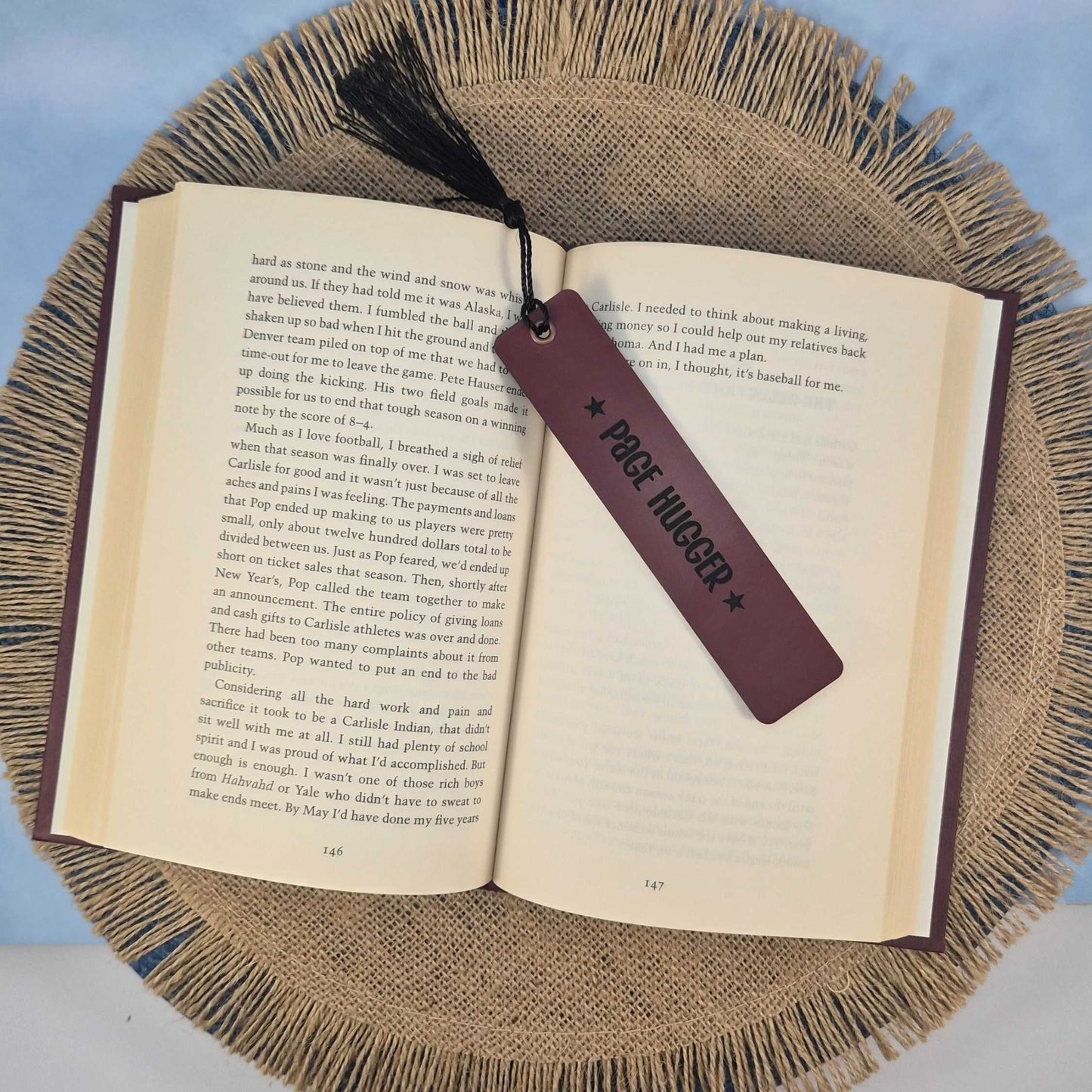 Page Hugger Funny Leatherette Bookmark With Tassel