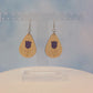 Tulip Flower Maple Wood Veneer & Purple Leatherette Earrings