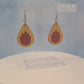 Lotus Flower Maple Wood Veneer & Pink Leatherette Earrings