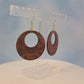 Large Round Wood Sunflower Circle Cutout Earrings