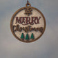Merry Christmas Round Wood Ornament