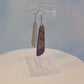 Purple Floral Dark Wood Veneer & Leatherette Dangle Earring