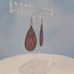 Breast Cancer Survivor Walnut Wood Veneer & Pink Leatherette Earrings