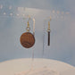 Small Round Sunflower Engraved Wood Earrings