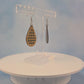 Geometric Wood Veneer & Blue Leatherette Earrings - Circle Design
