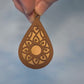 Mandala Dark Brown Leatherette (top) Light Wood Veneer (bottom) Teardrop Earrings