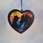 Horse and Cowgirl Heart Shaped Suncatcher