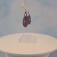 Maroon Daisy Flower Leatherette Teardrop Earrings