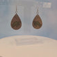 Turtle Side View Walnut Wood Veneer & Olive Green Leatherette Earrings