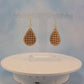 Geometric Wood Veneer & Brown Leatherette Earrings - Circle Design