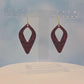 Maroon and Black Leatherette Dangle Earrings